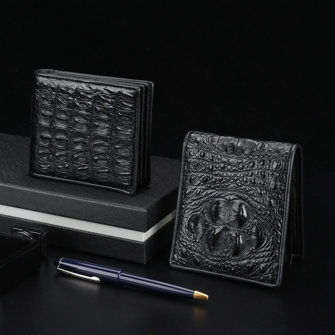 REZENZI 남자 악어가죽 반지갑 남성 가죽 지갑