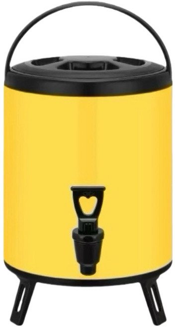 不鏽鋼保溫保冰桶 奶茶桶 飲料桶, 黃色[升級內膽 ],4L[內容量2 . 3L], 1個