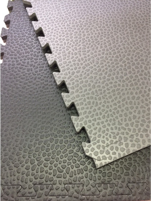 方格子巧拼高Q彈健身地墊 EVA緩衝墊/減震地磚/防滑/防撞/武術墊/台灣製/瑜伽墊/舞蹈店墊, 1個, 黑色配灰色