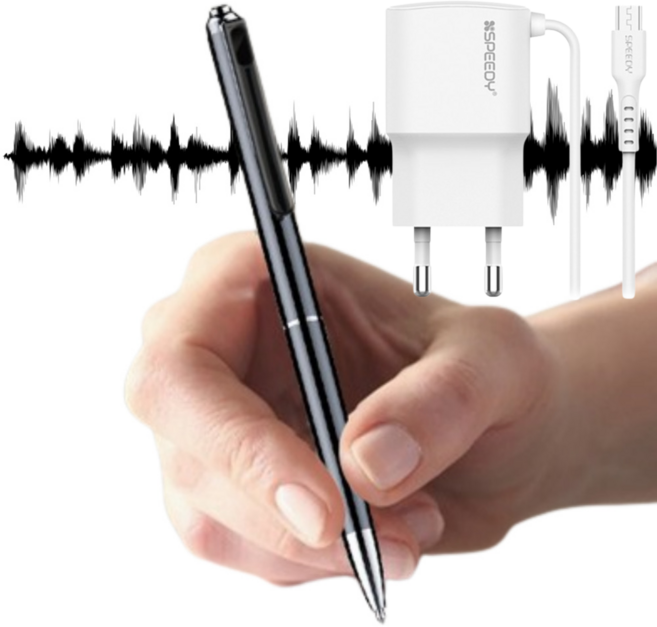 이에이치테크 볼펜녹음기 보이스펜 소형녹음기 보이스레코더, 볼펜 녹음기+충전기