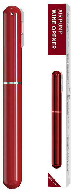 러빙랩 초간편 진공 에어펌프 와인오프너 코르크 따개, 레드, 1개