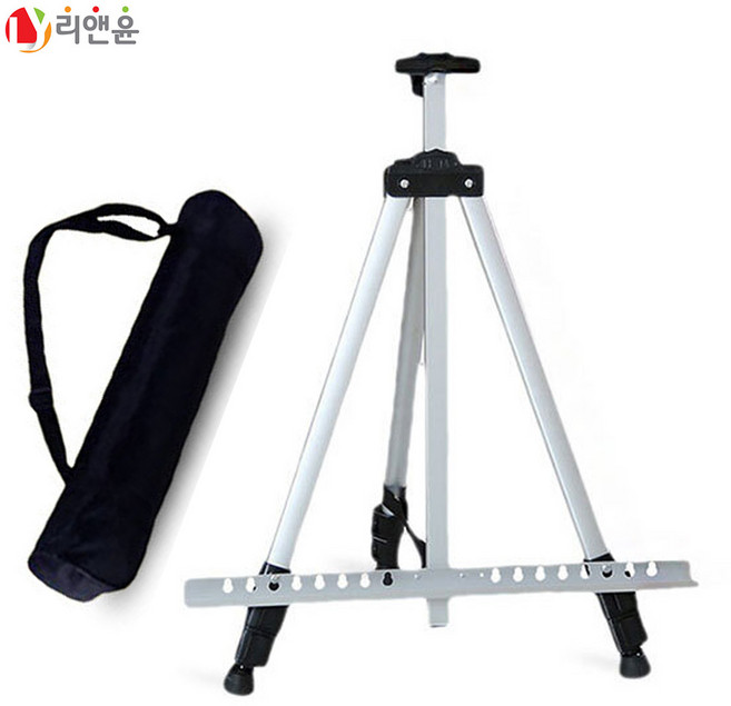 리앤윤 이젤 휴대용 접이식 알루미늄 철제 그림 전시 받침대 블랙 실버