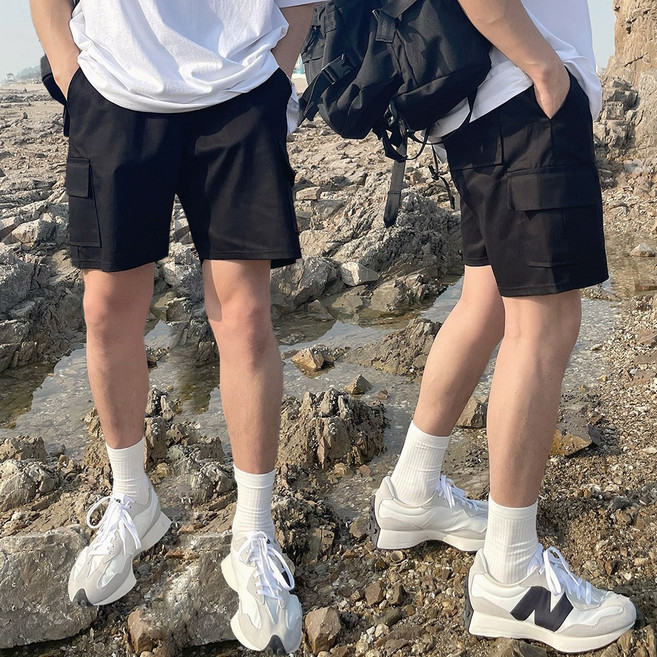 맨즈셀렉터 남자 여름 카고 밴딩 반바지