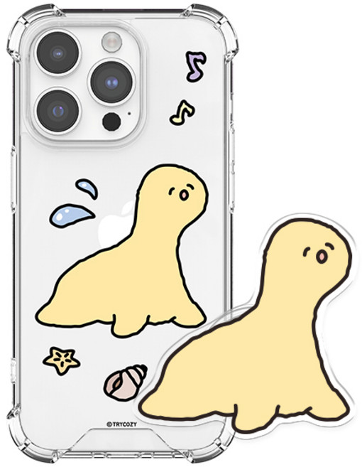 삐뚤빼뚤 공룡 젤하드 갤럭시 아이폰 휴대폰 케이스+아크릴톡 세트