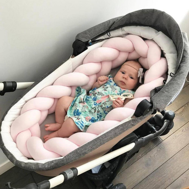 꽈배기 바디필로우 안고자는 롱쿠션 아기 긴베개 1.5M, 화이트콤보