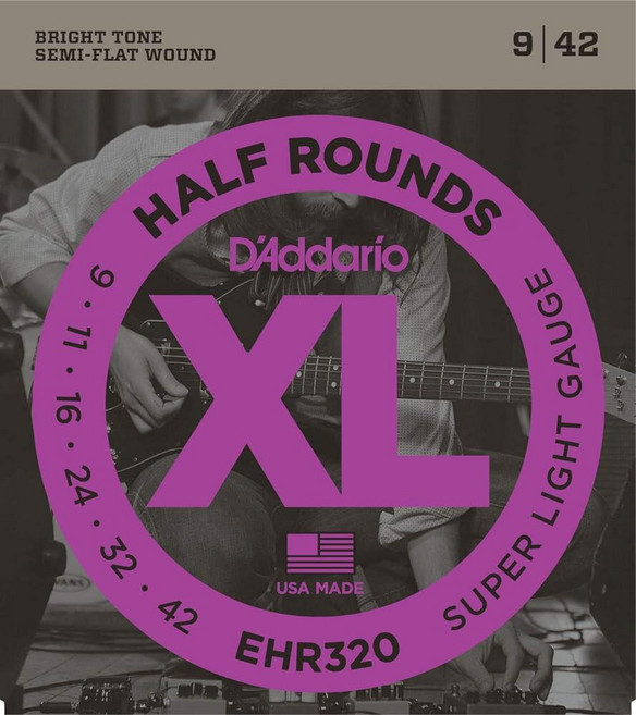D'Addario EHR320 하프 라운드 일렉트릭 기타줄 슈퍼 라이트 9-42