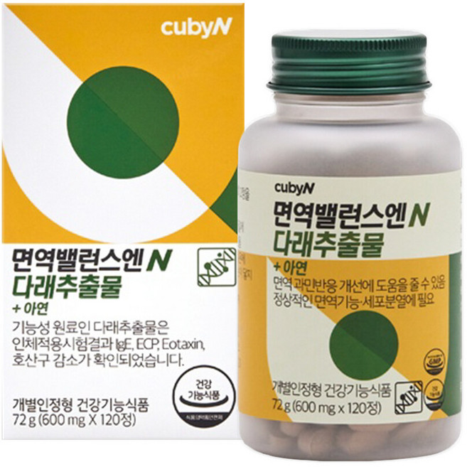 큐비앤 면역밸런스엔 다래추출물, 120정, 1개