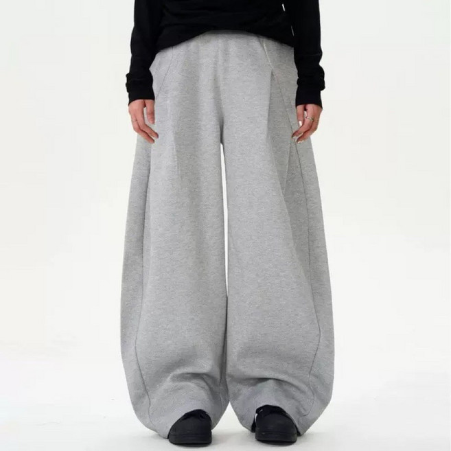 K190 彎刀棉褲，廓形寬褲