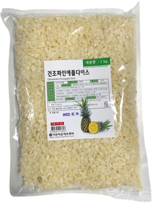 건조 파인애플다이스 1KG, 1개