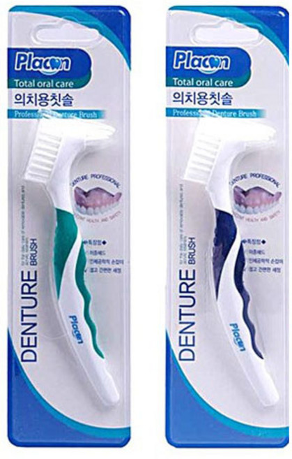 플라콘 틀니전용칫솔 1개 틀니칫솔, 1개입, 2개