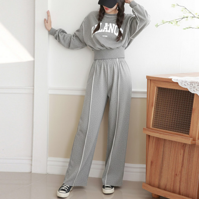 마이쏭 여성 봄신상 통바지 위씬스티치와이드팬츠세트