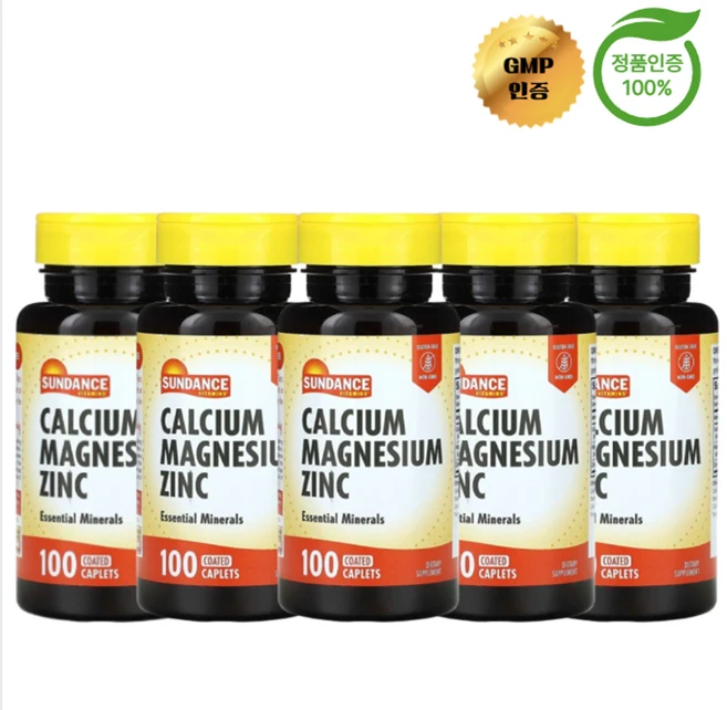3+2 선댄스 비타민 칼슘 마그네슘 아연 100정, 5개 - 쿠팡