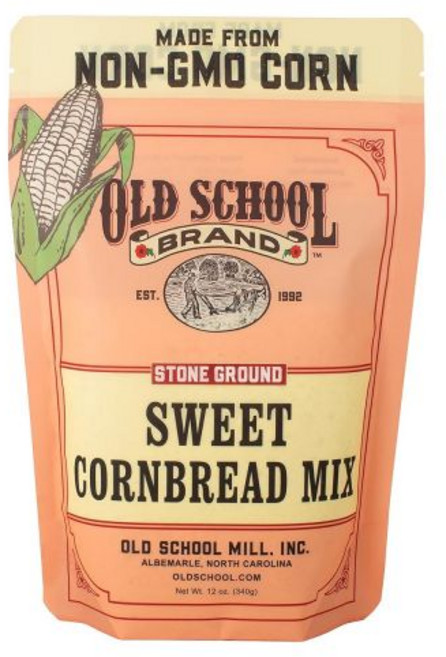 옥수수가루 콘브레드 스콘 베이킹 옥수수분말 올드 스쿨 브랜드 스위트 믹스 신선 돌 갈아 만든 옥수수 가루와 밀가루로 12온스 패키지! 얌!, Old School Brand 밀가루 올드 스쿨 브랜드, 1개