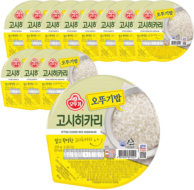 不倒翁OTTOGI 越光米白飯, 210g, 12個