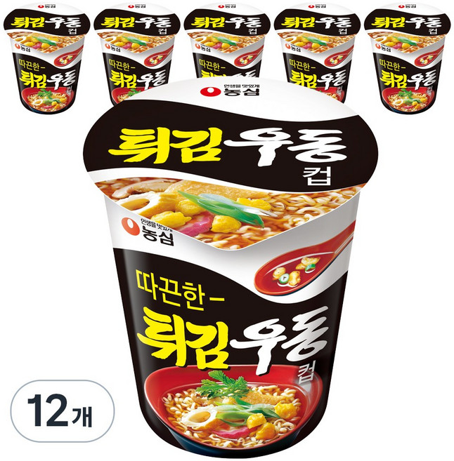 튀김우동 컵면, 62g, 12개