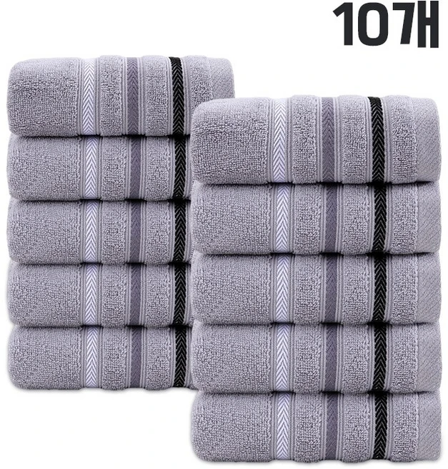 호밍사이 호텔수건 세안 수건 두꺼운 흡수 100% 순면 수건 호텔수건 목욕수건 10P, 10개, 멜란지그레이 - 쿠팡