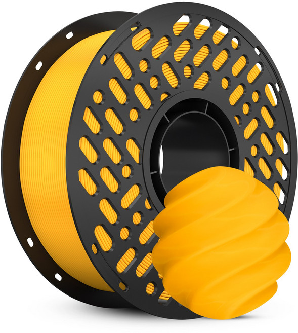 CaiLab 고강도 고탄성 PLA+ 3D 프린터 필라멘트 1.75mm 노즐 막힘 없는 선경 안정성 1kg | 뱀부랩 3D 프린터(P1S P2S A1 H2D등) 호환, 망고 황, (PLA)