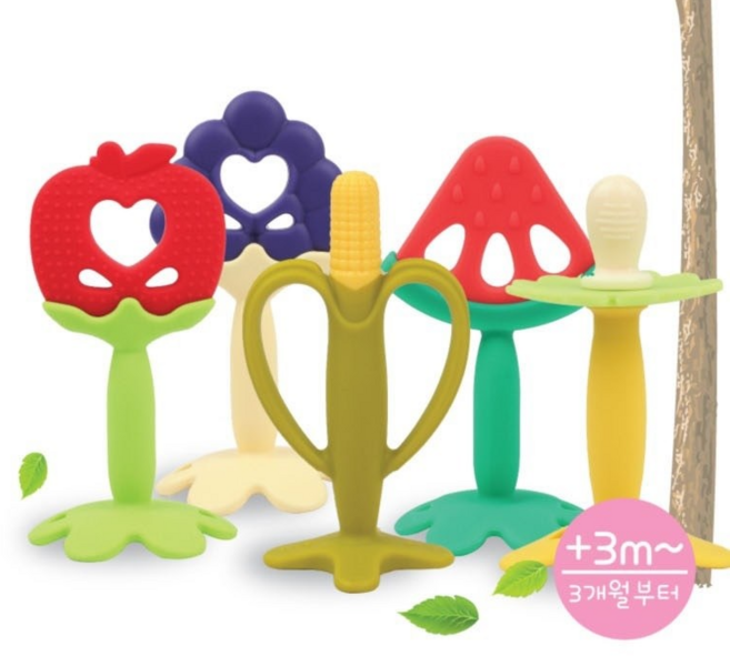 퍼펙션 과일야채 치발기, 치발기+케이스, 옥수수(옐로우 + 그린), 1세트
