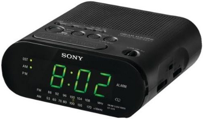 SONY ICFC218 자동 시간 설정 알람 시계 라디오