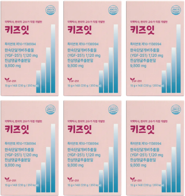 한삼덩굴 고함량 환삼 덩굴 추출분말 식약청 한삼 HACCP 인증 어린이 청소년 젤리 스틱 망고맛 키즈잇, 6세트, 14회분
