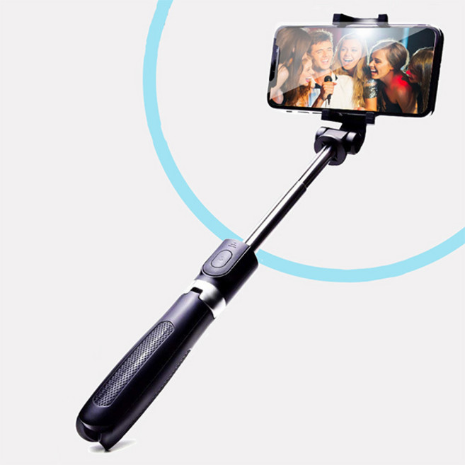 STBT-SF100 갤럭시 S24/S23/S22/S21/S20/+ 흔들림없는 짐벌블루투스셀카봉, 블랙, 1개