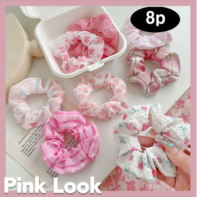 은꽃밴드 곱창 머리끈 데일리 컬러 퐁당 헤어슈슈 여자 헤어끈