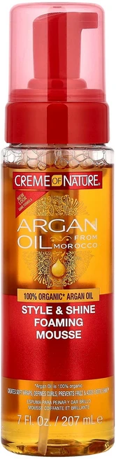 크렘 오브 네이처 모로코산 아르간 오일 스타일 & 샤인 포밍 무스 207ml (7 fl oz) CFN-24438 - 쿠팡