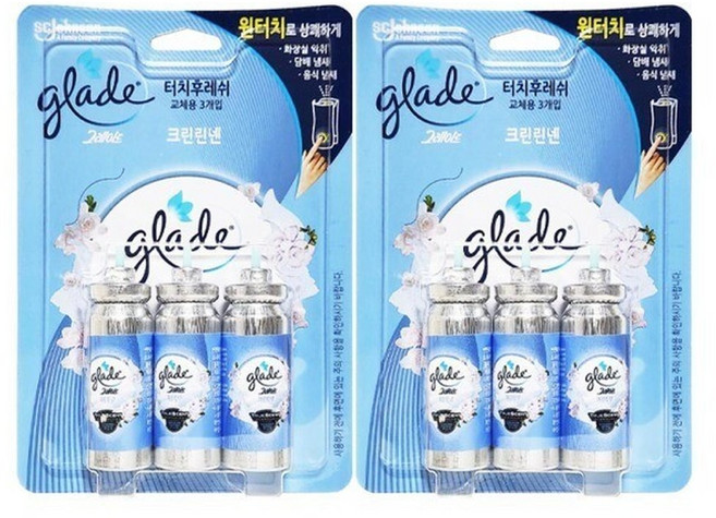 그레이드 화장실용 방향제 터치후레쉬 리필 크린린넨 3입 x 2개