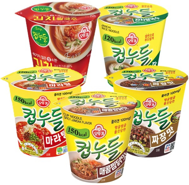 컵누들 마라탕맛3+매콤찜닭3+김치쌀국수3+잔치쌀국수3+짜장3, 40g, 15개