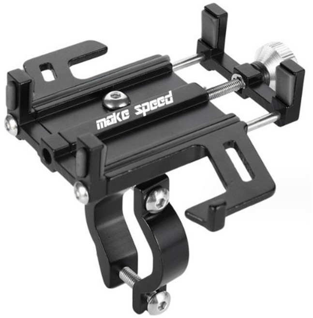 make speed 알루미늄 자전거 스마트폰 거치대, 1개, 블랙