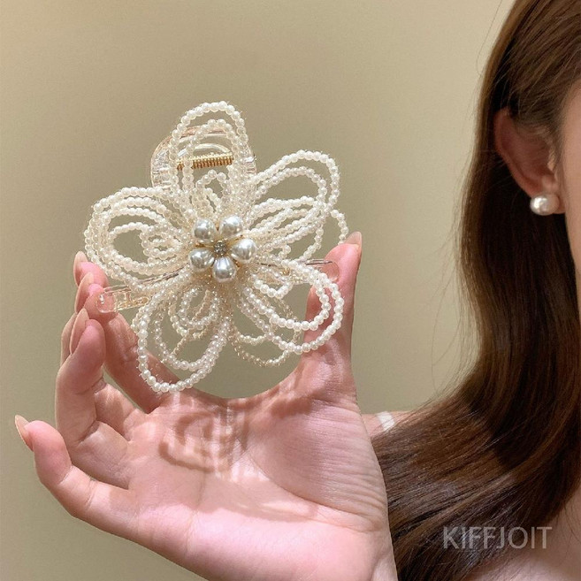 제니오숲 진주꽃 집게핀, 진주꽃 집게핀 2개 (BEST)