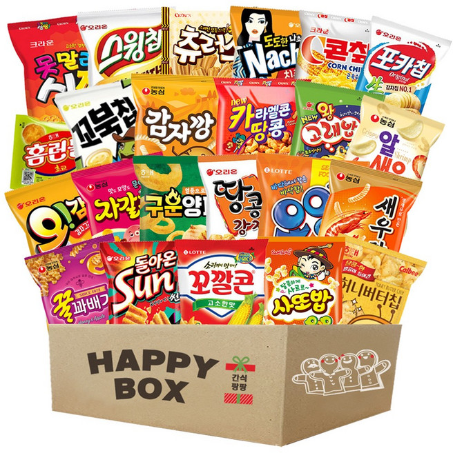 봉지과자세트 23종 신짱 왕고래밥 포카칩 스윙칩 오감자 나쵸 썬칩 꼬북칩 츄러스 카땅 꼬깔콘 오잉 구운양파 허니버터칩 콘칩 홈런볼 꿀꽈배기 새우깡 감자깡 자갈치 알새우칩 등, 84g, 1개