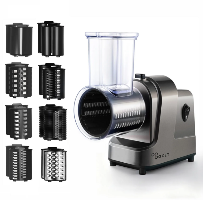 OCET 채써는기계 전동 채칼 무생채 당근 야채슬라이서 자동채칼, VSQ-S9, 1개, 그레이