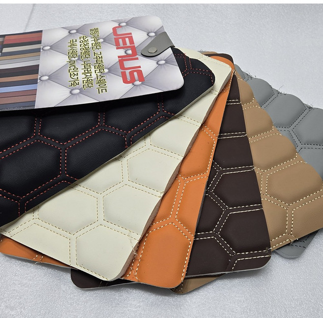 허니콤 퓨터퀼팅자수 누빔레자 인조가죽 매트리스제작 천정방음, 바닐라 아이보리