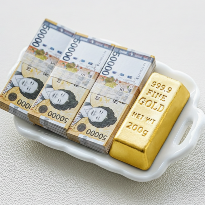 태현스토어 돈다발 금괴 미니어처 납골당 노자돈 금전운, 혼합색상