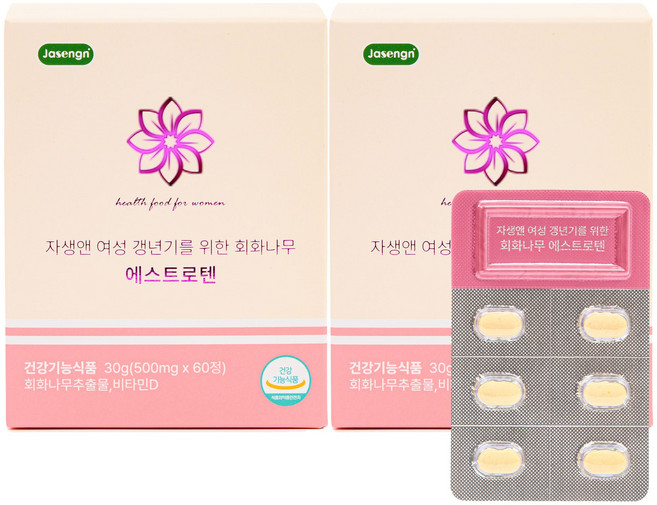 자생앤 여성 갱년기 에스트로텐, 60정, 2개