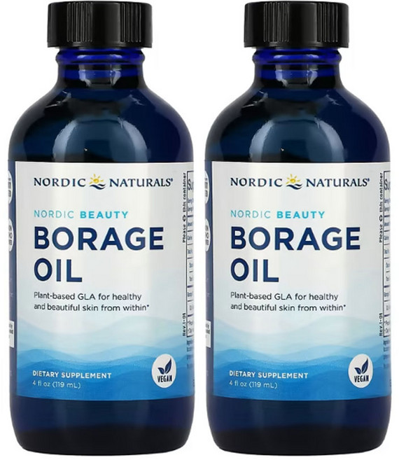 (1+1) Nordic Naturals 노르딕 네츄럴스 노르딕뷰티 보라지오일 오메가3 GLA Borage Oil Omega3 119ml 2개, 2팩