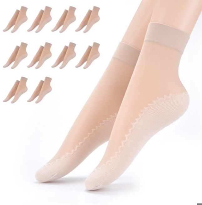 아옴 여성용 데일리 바닥 미끄럼방지 스타킹 10켤레