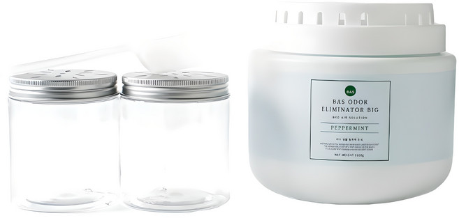 BAS 대용량 탈취제 빅 페퍼민트 향 본품 + 소분 용기 2p + 스쿱 세트, 1.1kg, 1개