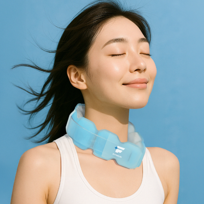 핏츠런 아이스 넥쿨러 쿨링 넥밴드 얼음 목걸이 국내산, 1개, 블루