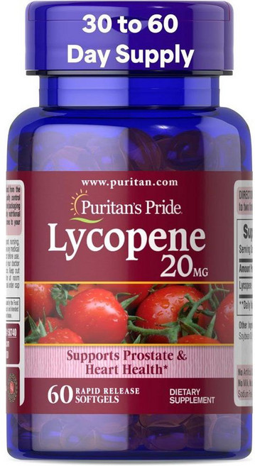 퓨리탄프라이드 라이코펜 20mg Lycopene 60소프트젤, 1개, 120g, 60정