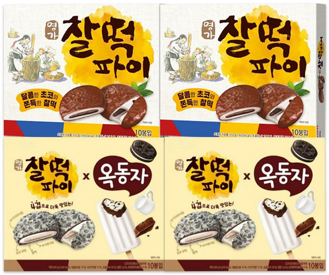 롯데 명가찰떡파이 350g+옥동자 250g, 2세트, 600g