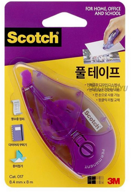 스카치 풀 테이프 8.4mm x 8m, 투명, 1개