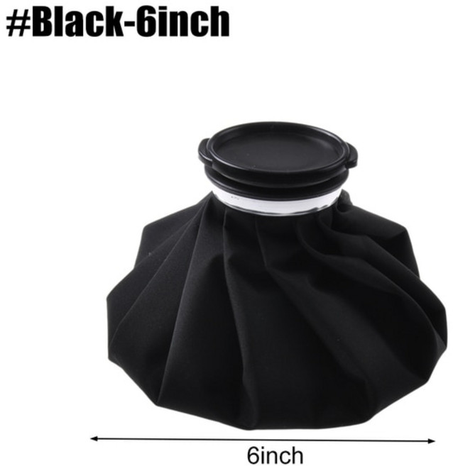 얼음 주머니 아이스 젤 찜질 팩재사용 가능한 차가운 뜨거운 물 압축 가방 스포츠, Black-6inch-1PCS