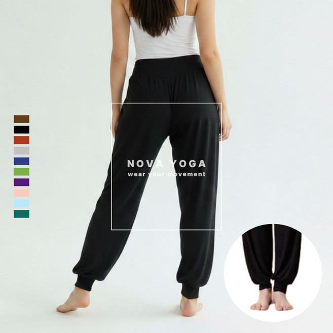 노바요가 여성 모달 하렘 조거 팬츠 항아리 요가 바지