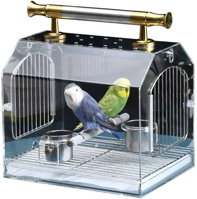 새장 앵무새 이동식 아크릴 투명 캠핑 여행용 외출, 1개, 소형ㅣ사이즈는 이미지 참고바랍니다