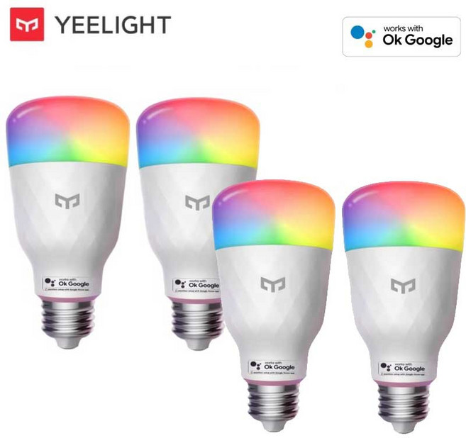 4개 Yeelight 스마트 LED 전구 1700K-6500K 컬러 전구 E26, 1개, RGB