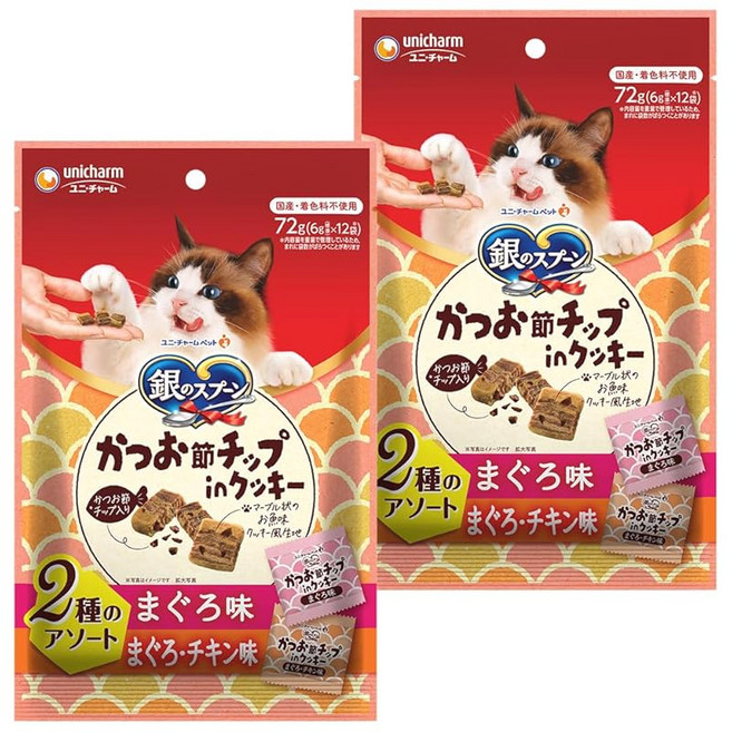 은수저 간식 가쓰오부시 팁 in 쿠키 2종 모둠 참치참치·치킨맛 72gx2개 세트, 72g, 2개
