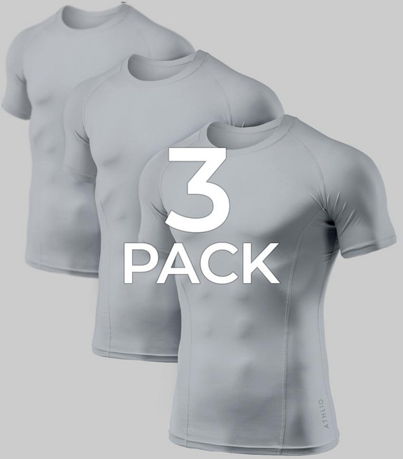 애슬리오 남성 기능성 짐웨어 쿨링 머슬핏 반팔 티셔츠 베이스레이어 3팩 AO-BTS02