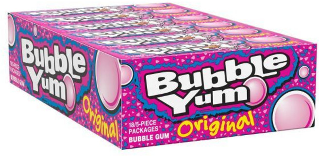 Bubble Yum 껌 버블 점 쫄깃한 풍선껌 팩 1.4온스 18개입, 39.7g